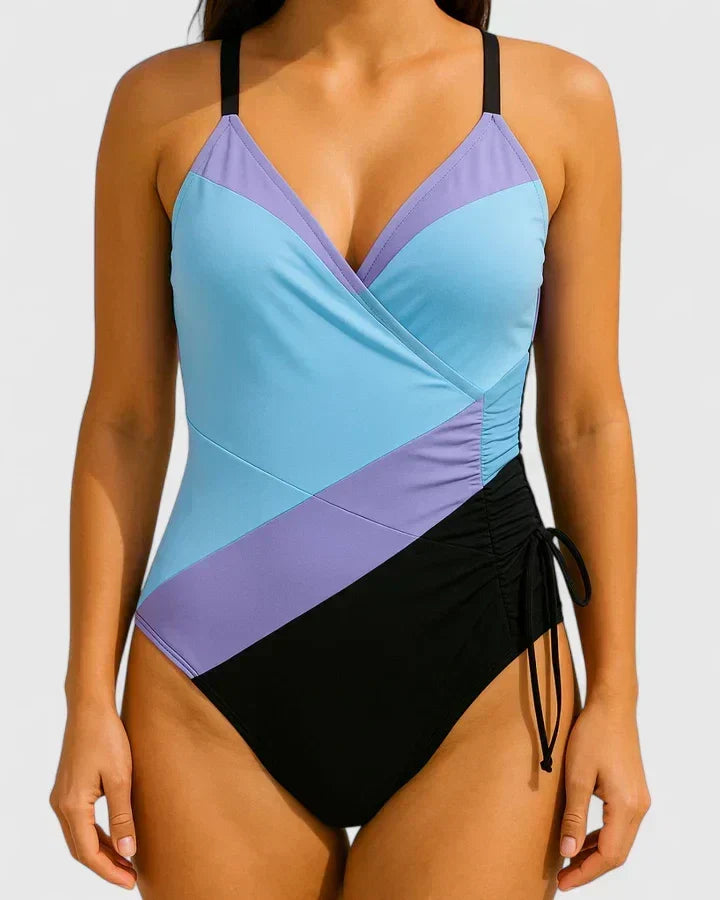 ANGELINA™ | Colour-Block Wrap Swimsuit