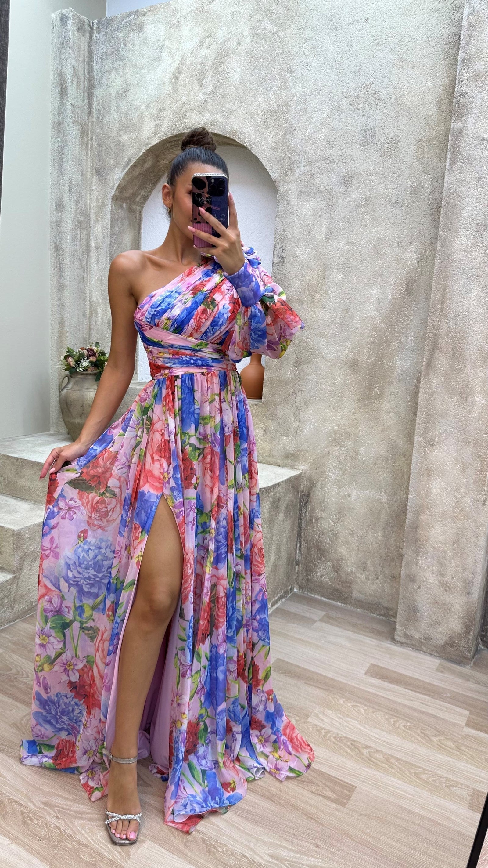 ANASTASIA™ | One-Shoulder Floral Maxi Dress